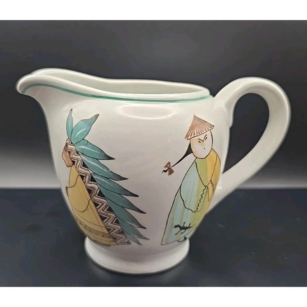 Arabia Finland "People Parade" Vintage Creamer Hand-Painted Mid Century Creamer